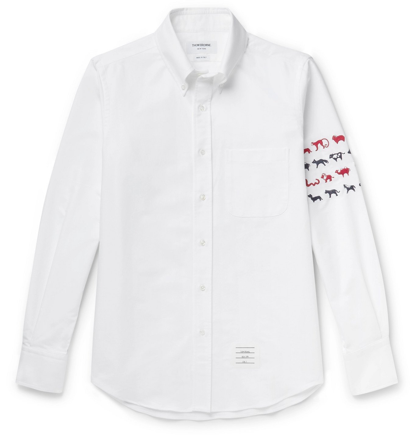 Button-Down Collar Embroidered Cotton 