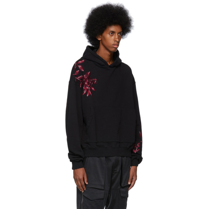 Nahmias Black Floral Embroidery Hoodie Nahmias