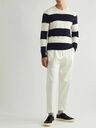 Allude - Striped Wool and Cashmere-Blend Sweater - Black