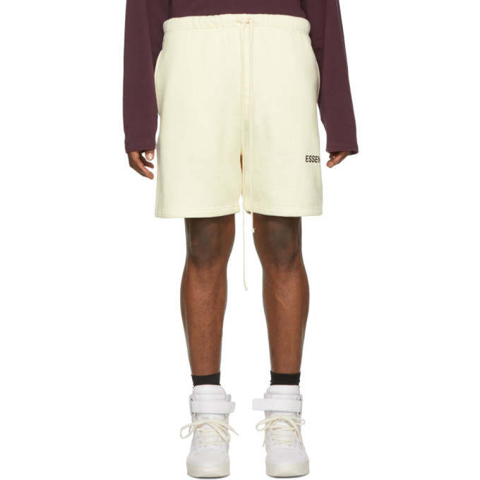 off white fleece shorts