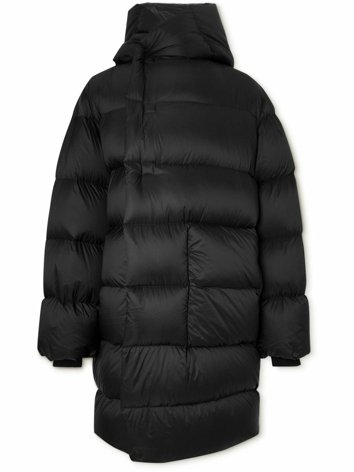 Photo: Rick Owens - Oversized Quilted Recycled Shell Hooded Down Jacket - Black