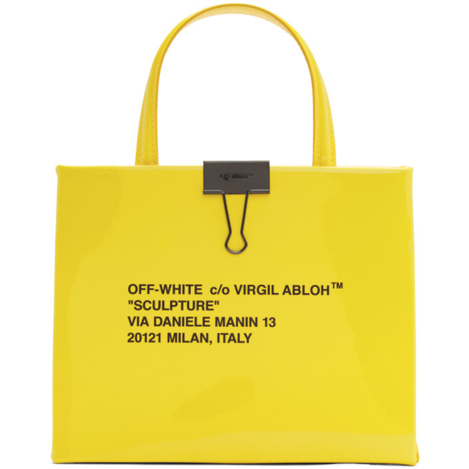 off white patent bag