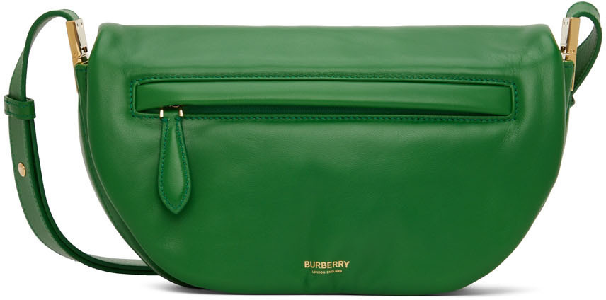 Burberry Green Small Plongé Olympia Pouch Burberry