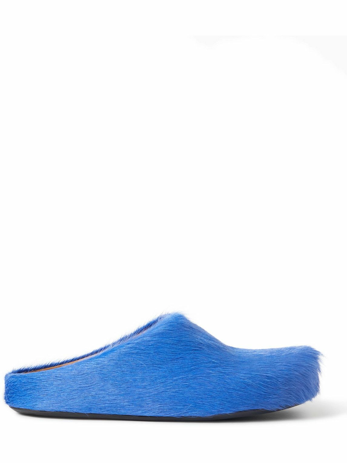 Photo: Marni - Fussbett Calf Hair Slippers - Blue