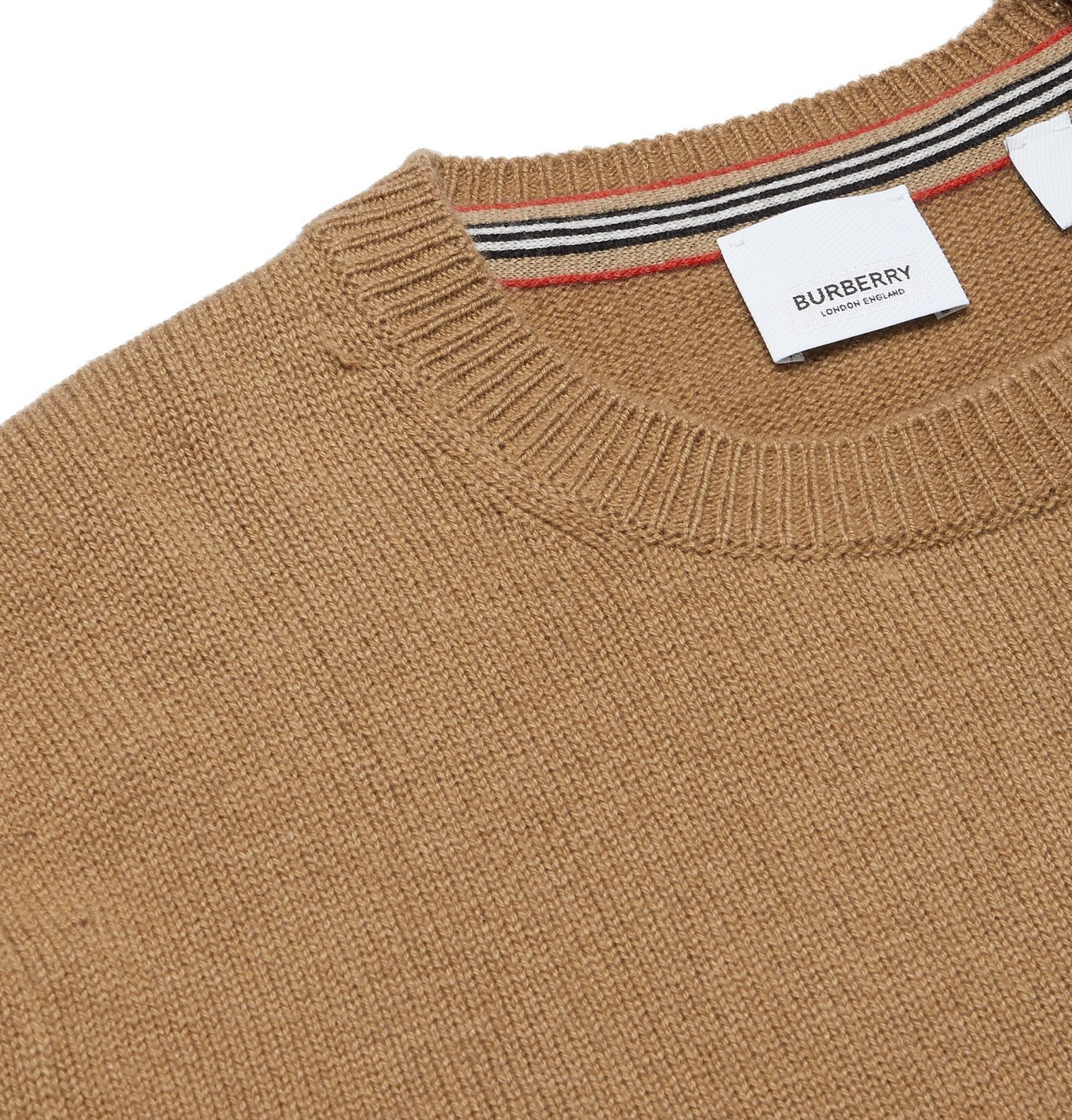 Burberry - Slim-Fit Logo-Embroidered Cashmere Sweater - Brown Burberry