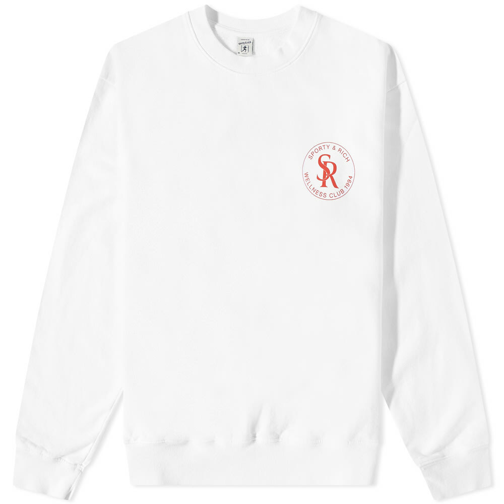 Photo: Sporty & Rich S&R Crew Sweat in White/Red