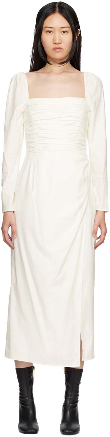 Reformation White Isaac Midi Dress