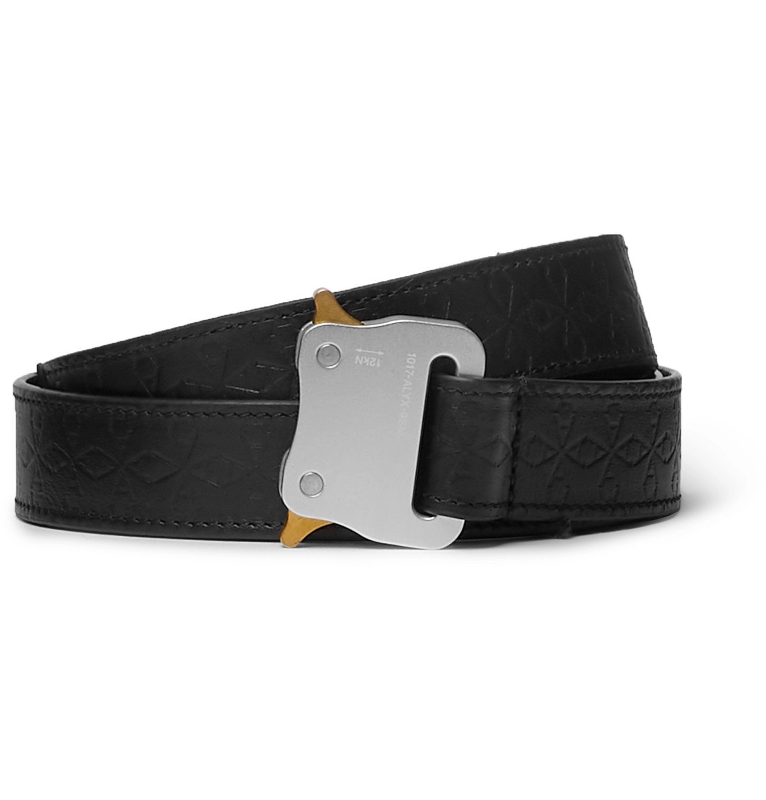 1017 ALYX 9SM - 4.5cm Black Embossed Leather Belt - Black