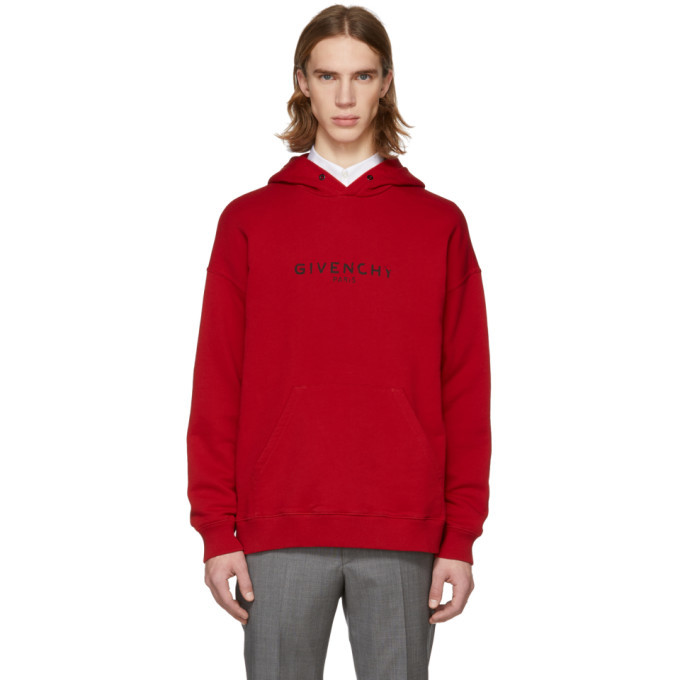 Givenchy Red Vintage Logo Hoodie Givenchy