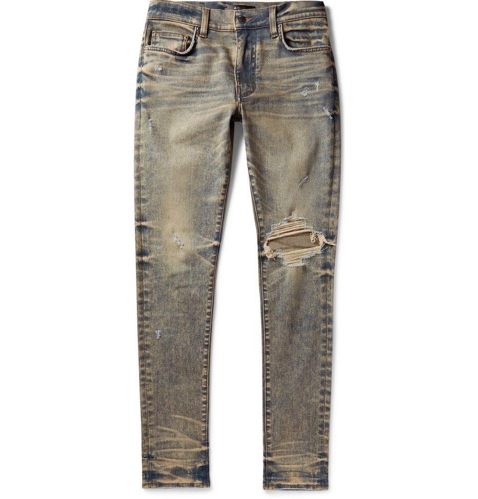 distressed stretch jeans