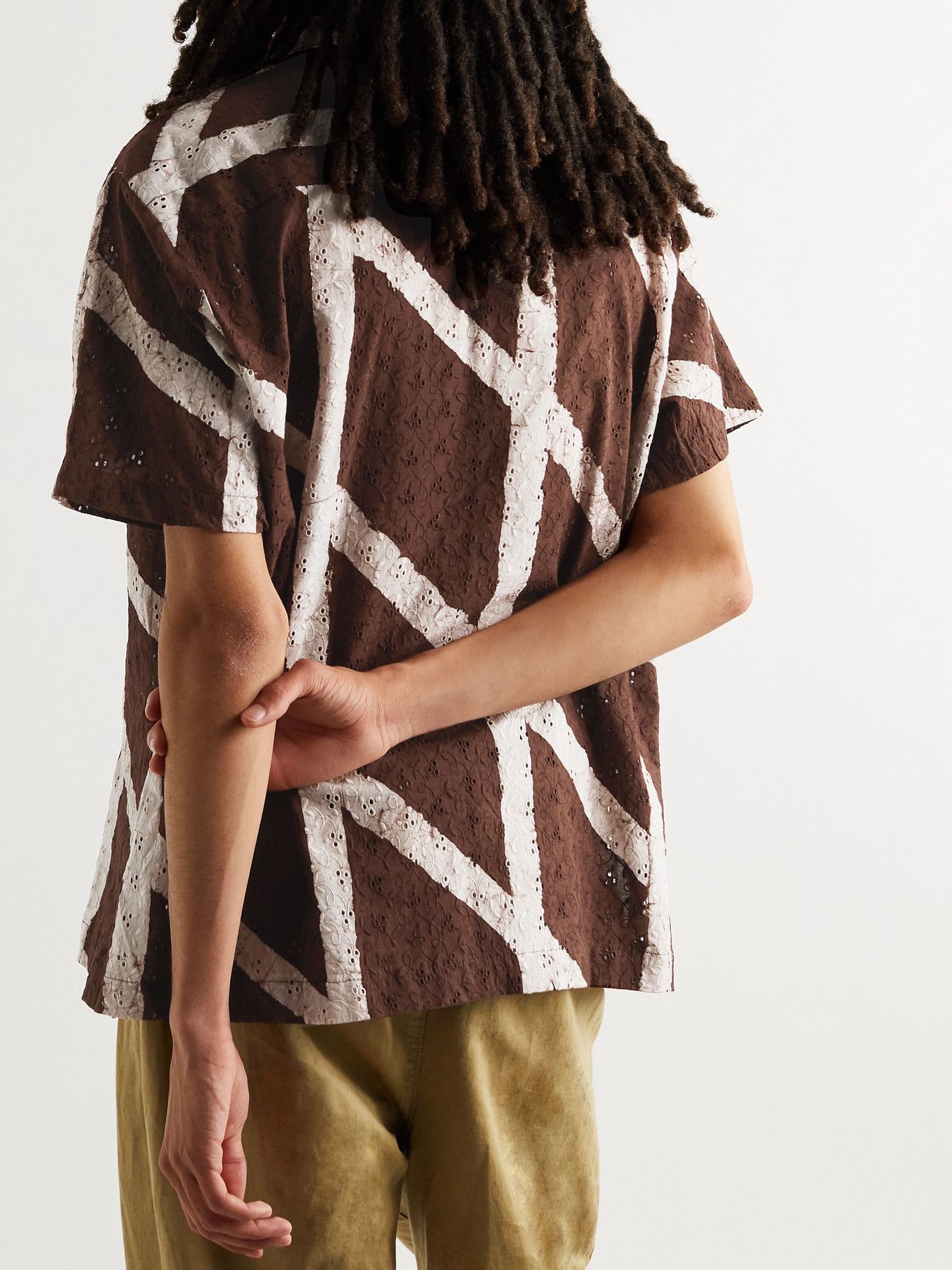 PostImperial Ijebu CampCollar Checked Broderie Anglaise Cotton