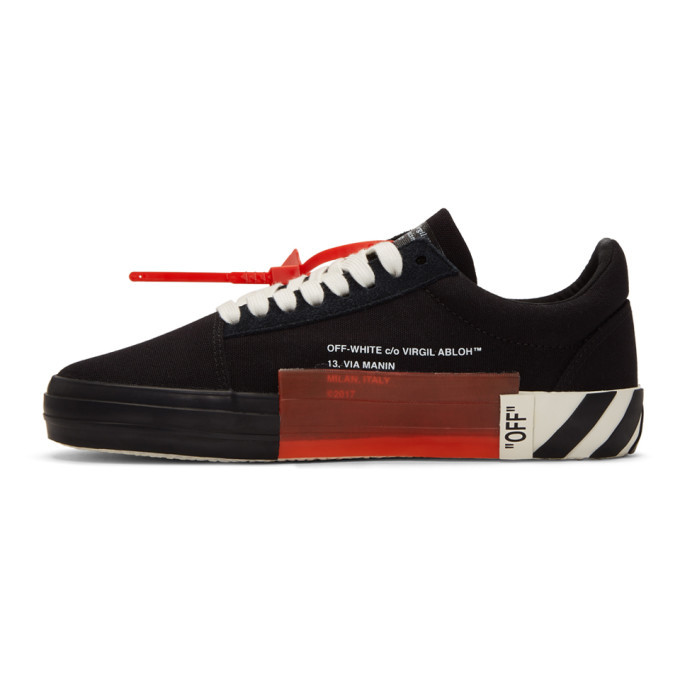 black striped vulcanized sneakers