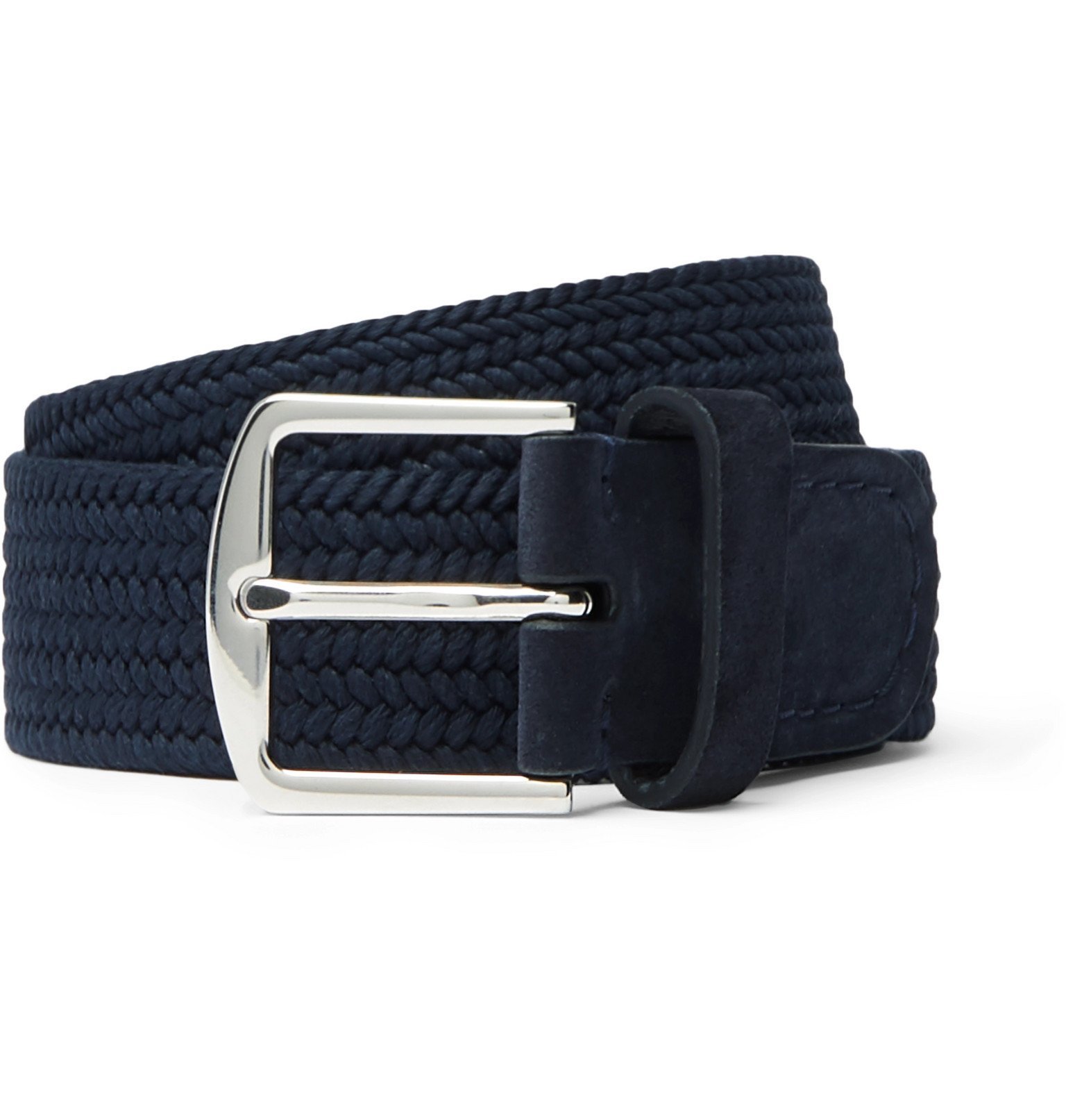Loro Piana - 3.5cm Suede and Leather-Trimmed Woven Canvas Belt - Blue ...