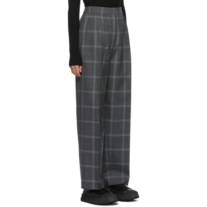 Marni Grey Wool Check Trousers Marni