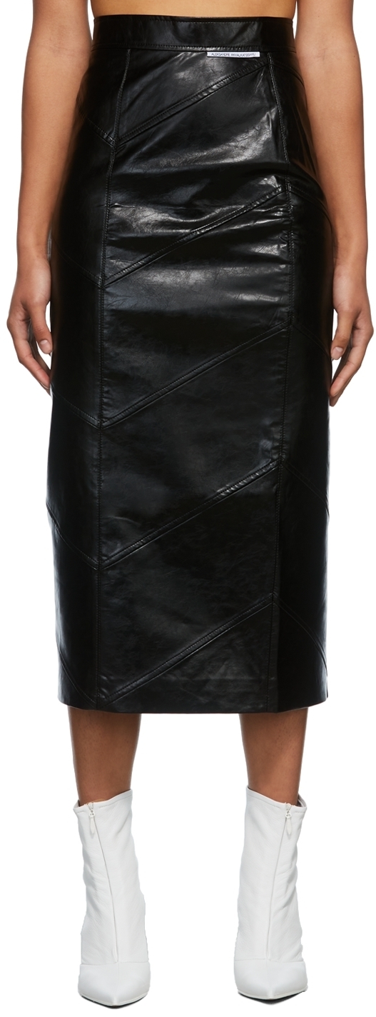 Aleksandre Akhalkatsishvili Black Faux Leather Pencil Skirt Aleksandre Akhalkatsishvili 