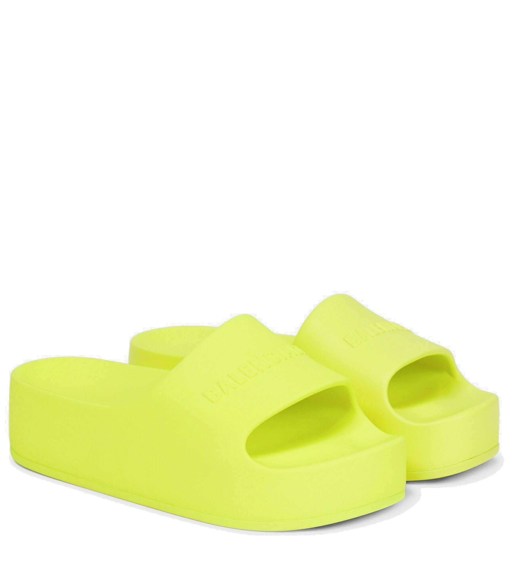 Balenciaga - Logo rubber platform slides Balenciaga