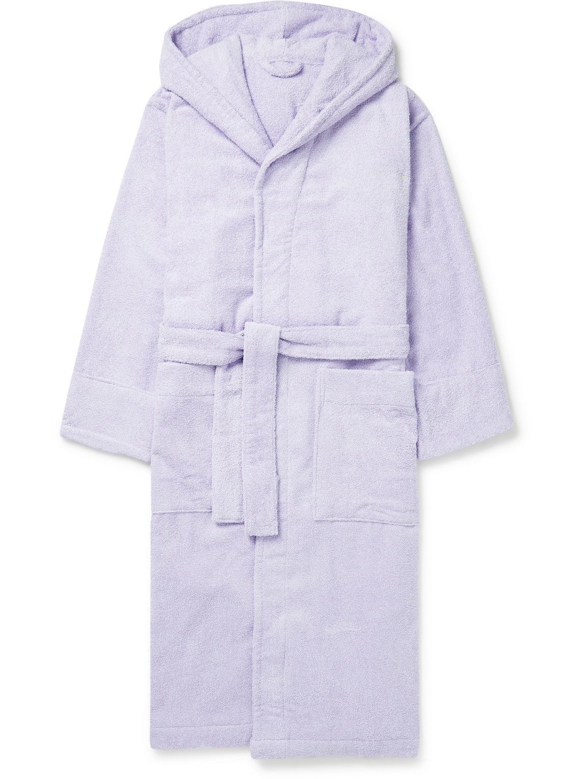 TEKLA - Organic Cotton-Terry Hooded Robe - Purple Tekla Fabrics