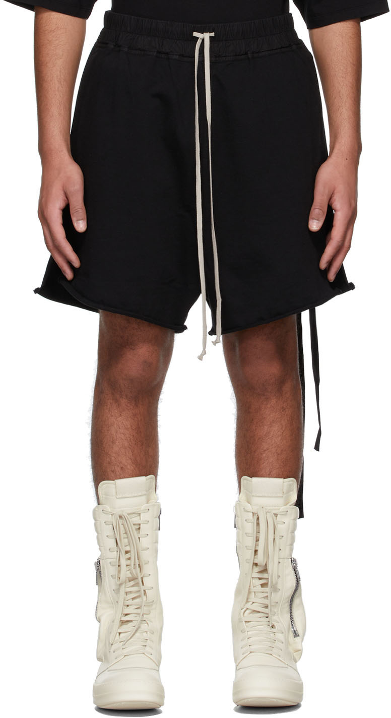 Rick Owens Drkshdw Black Organic Cotton Shorts Rick Owens Drkshdw