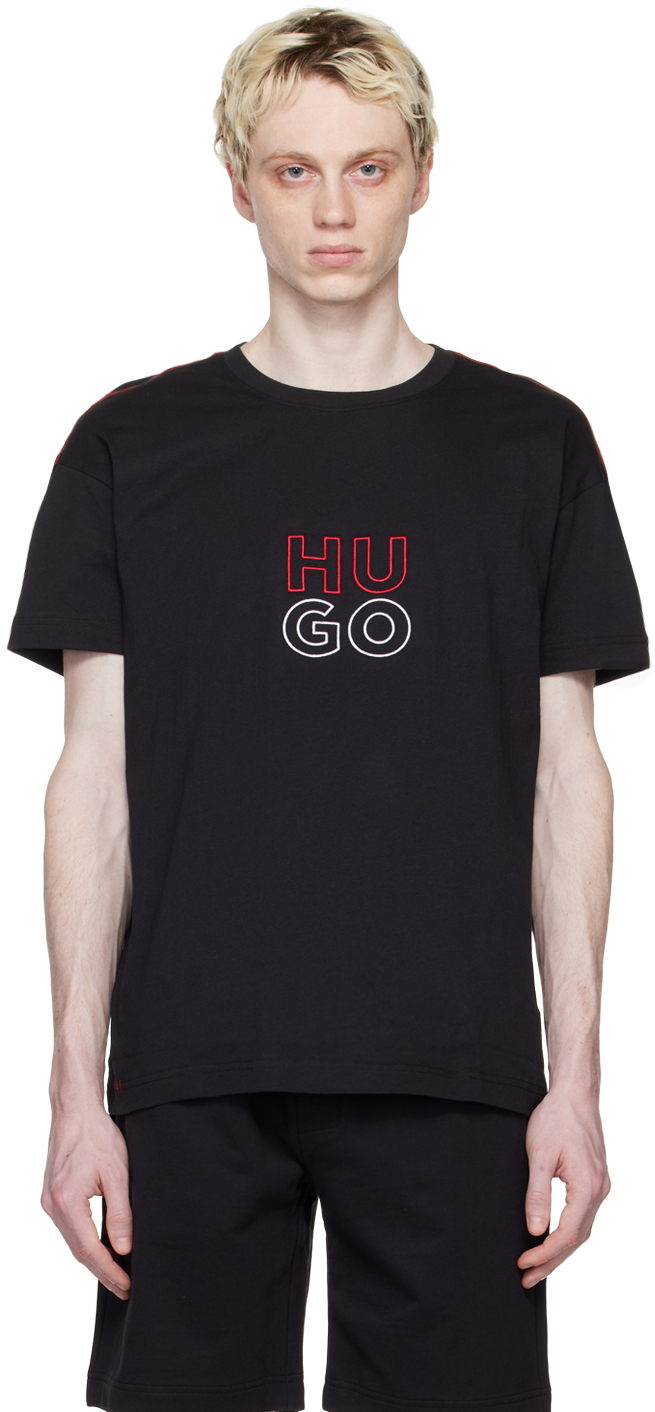 Hugo Black Stacked T-Shirt Hugo Boss