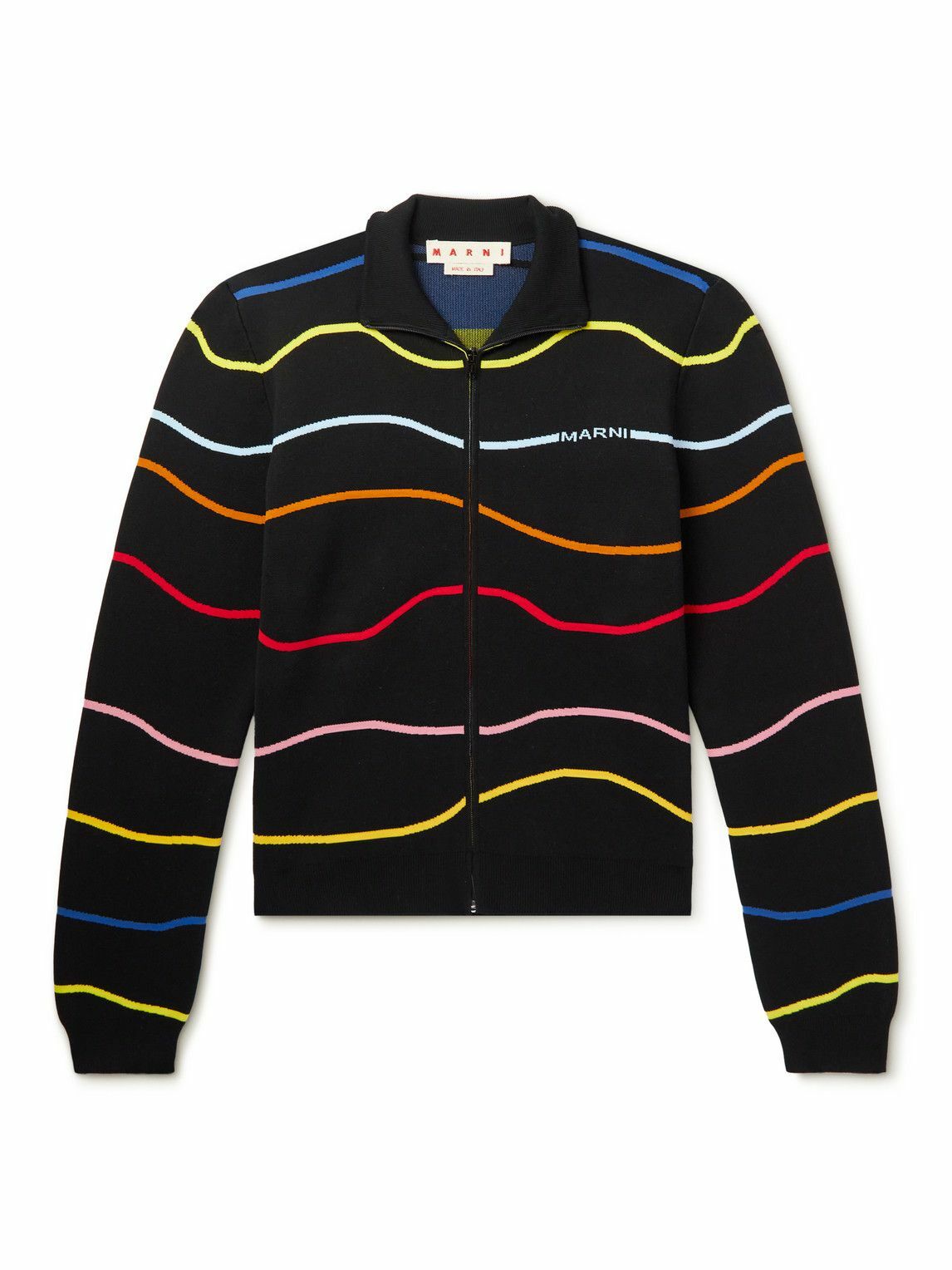 Marni Pink and Navy Striped Sweater Marni