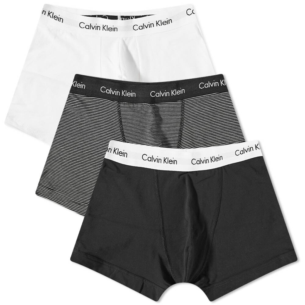 Calvin Klein Men's CK Underwear Trunk - 3 Pack in Black/White Stripes ...