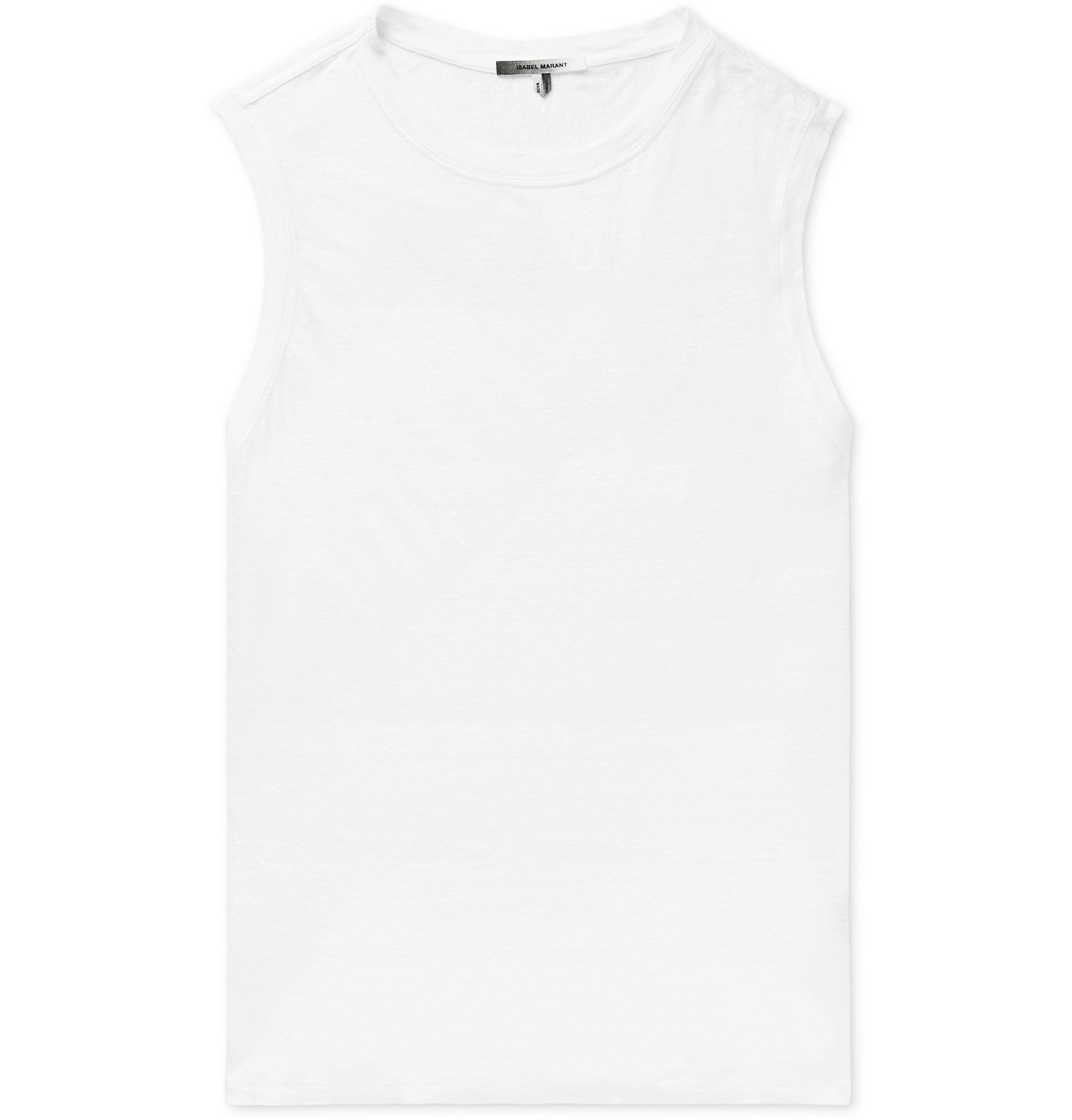 white linen tank top