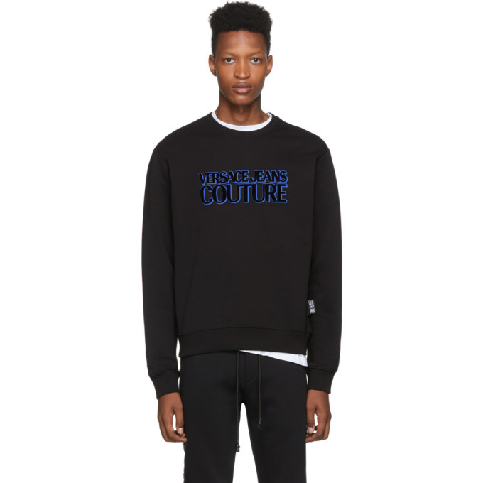 versace jeans crew neck sweatshirt black