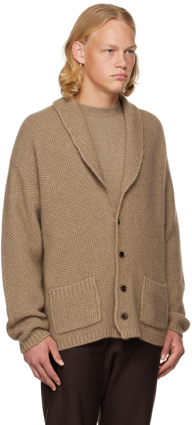AURALEE Brown Shawl Cardigan Auralee