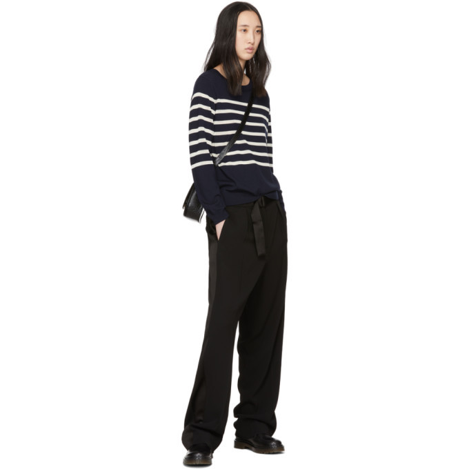 A.P.C. Navy Wool Striped Cordelia 