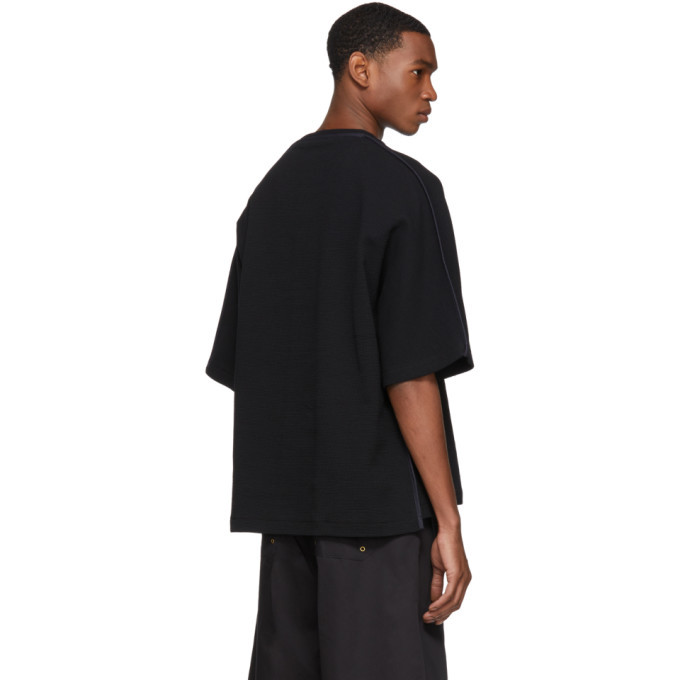 black waffle knit shirt