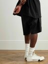 Rick Owens - Wide-Leg Suede Drawstring Shorts - Black
