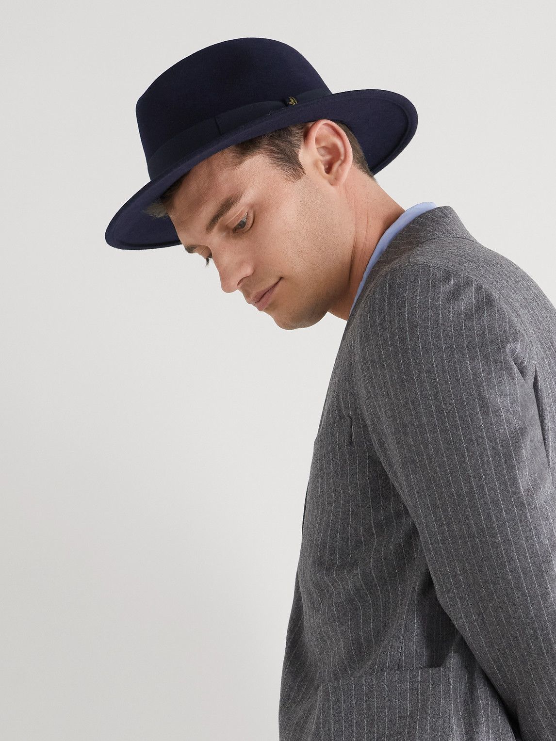 Grosgrain-Trimmed Wool-Felt Trilby Hat 