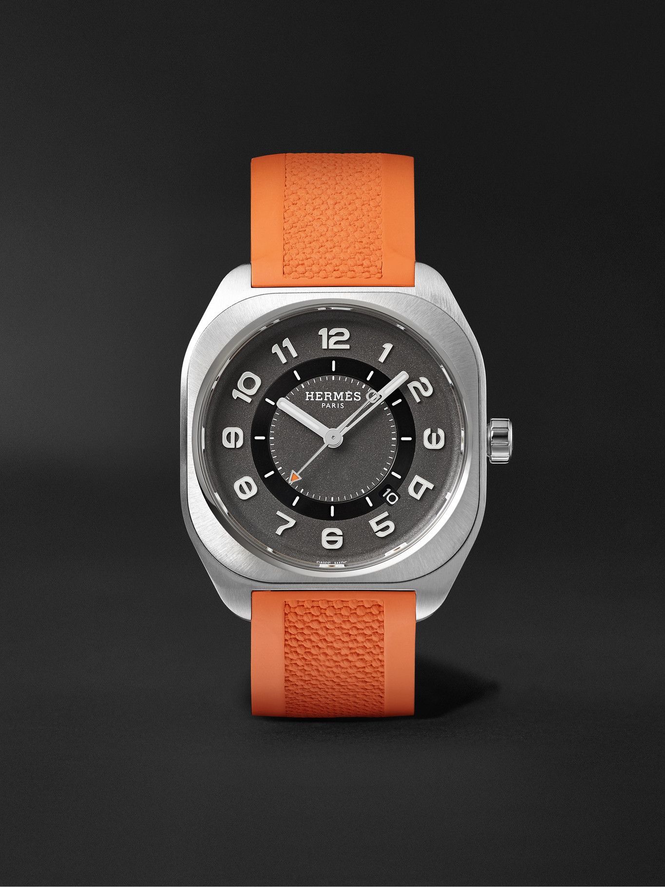 HERMÈS TIMEPIECES - H08 Automatic 39mm Titanium and Rubber Watch, Ref ...