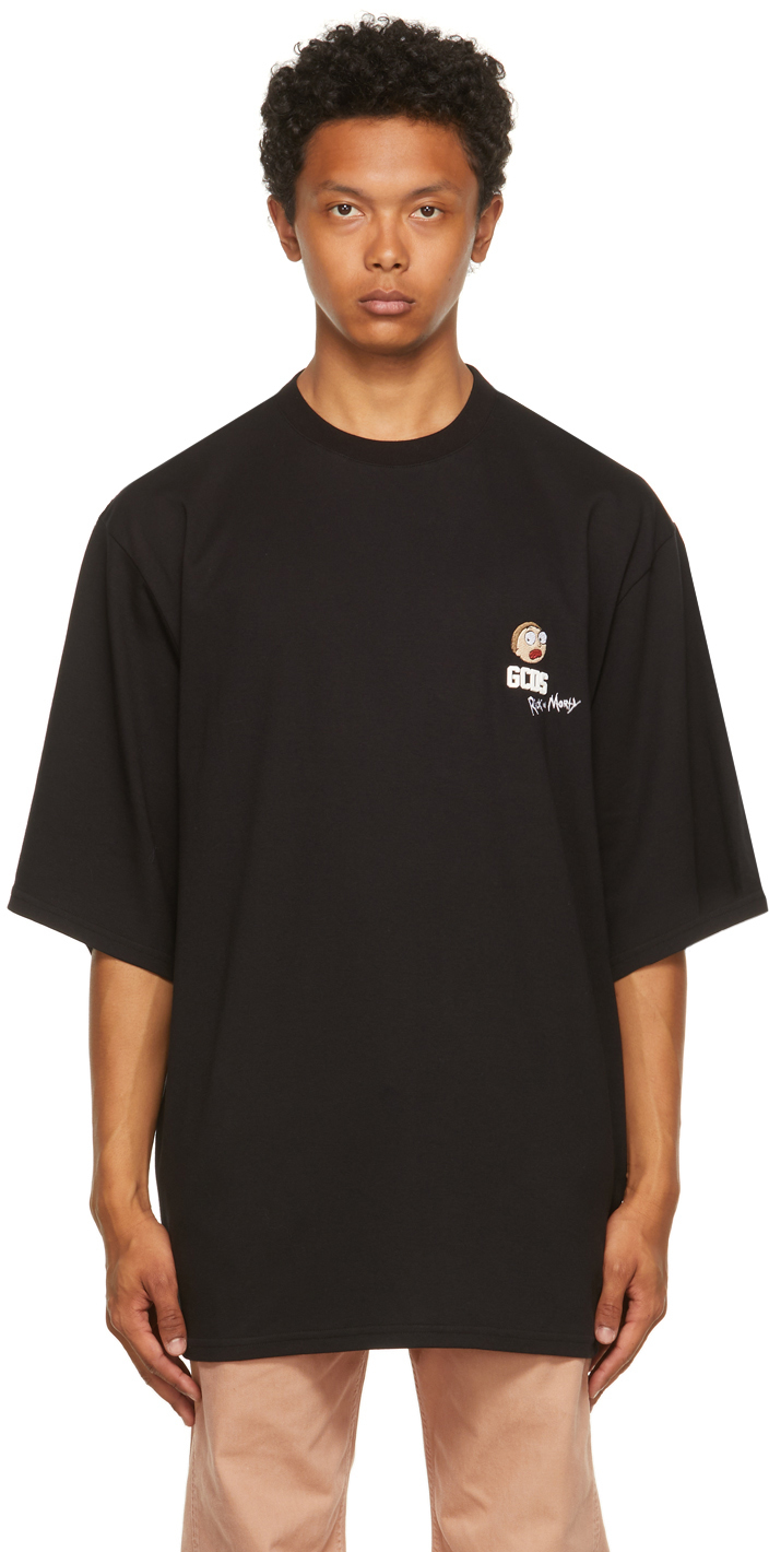 GCDS Black Rick & Morty Edition Oversized T-Shirt GCDS