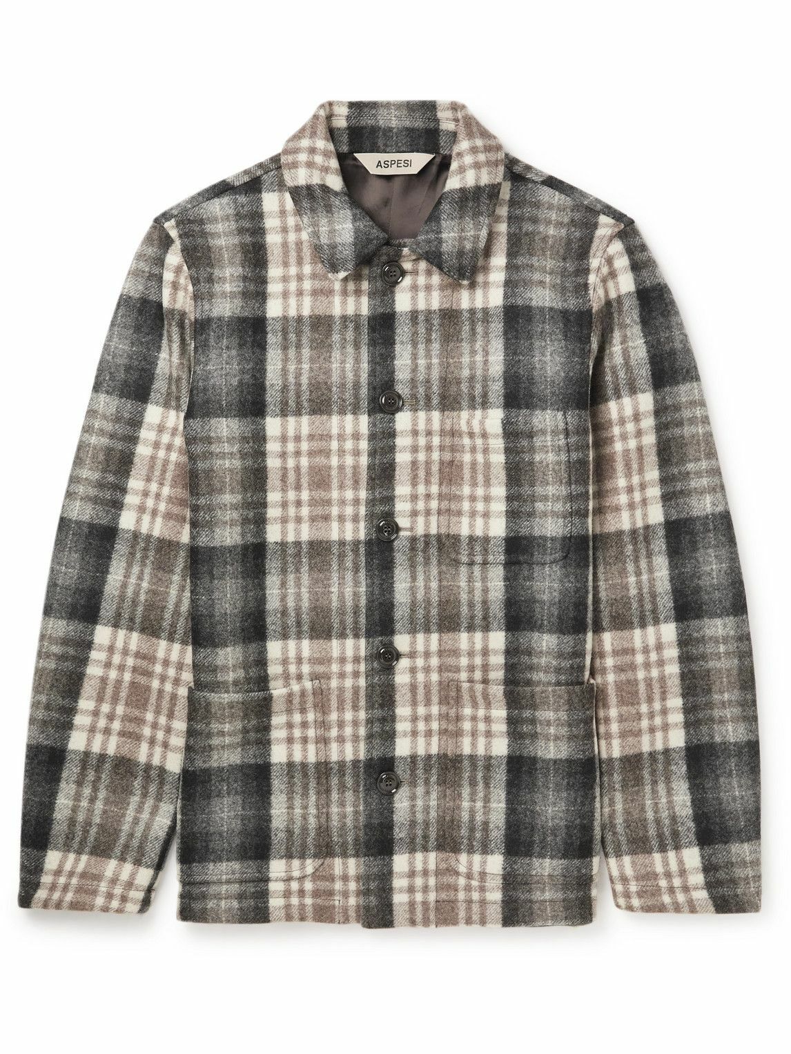 Aspesi - Checked Wool Jacket - Brown Aspesi