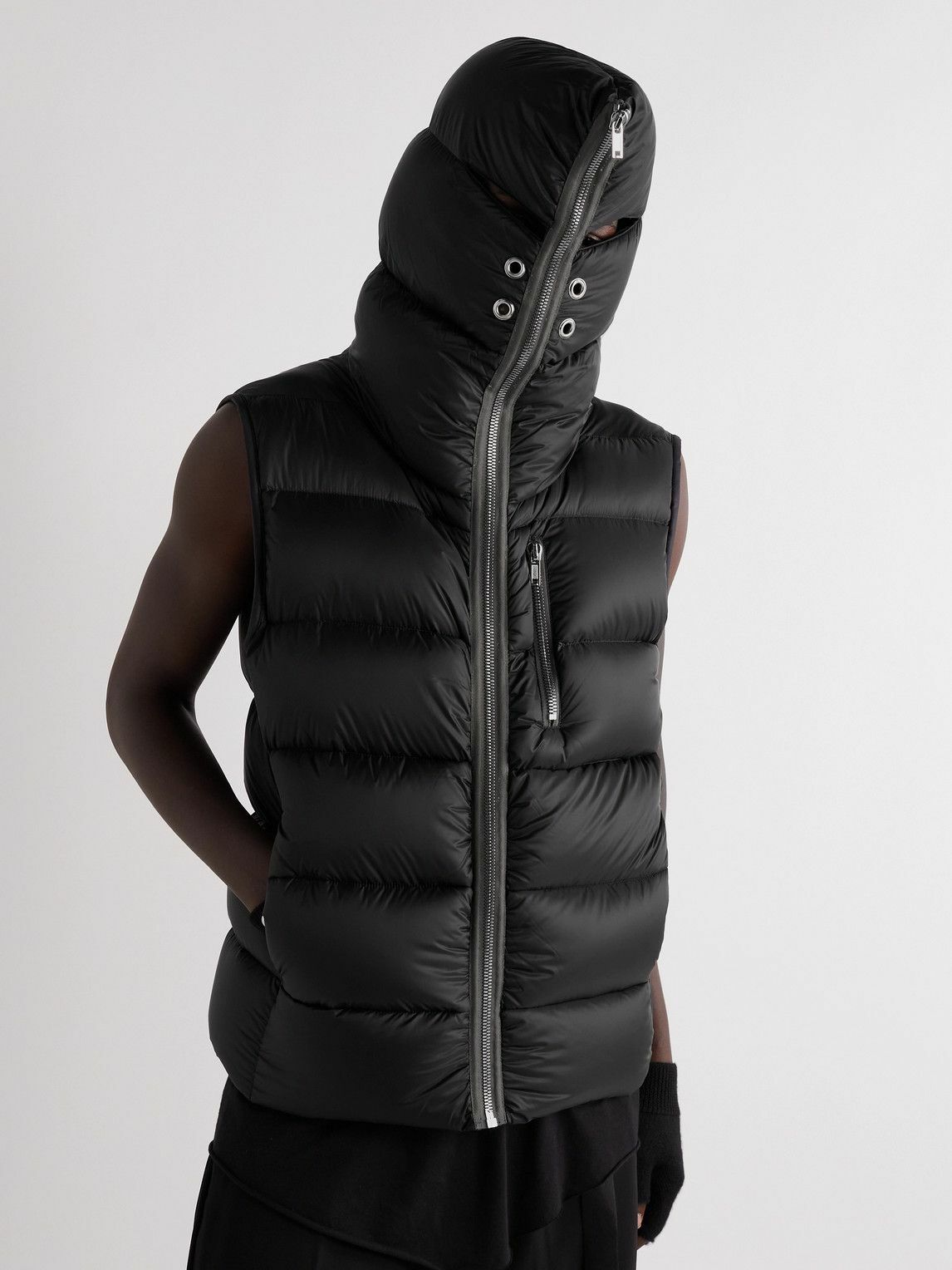 Rick Owens - Quilted Shell Hooded Down Gilet - Black