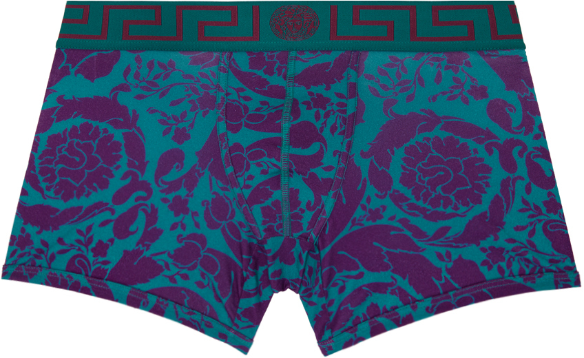Versace Underwear Blue Barocco Boxers Versace Underwear