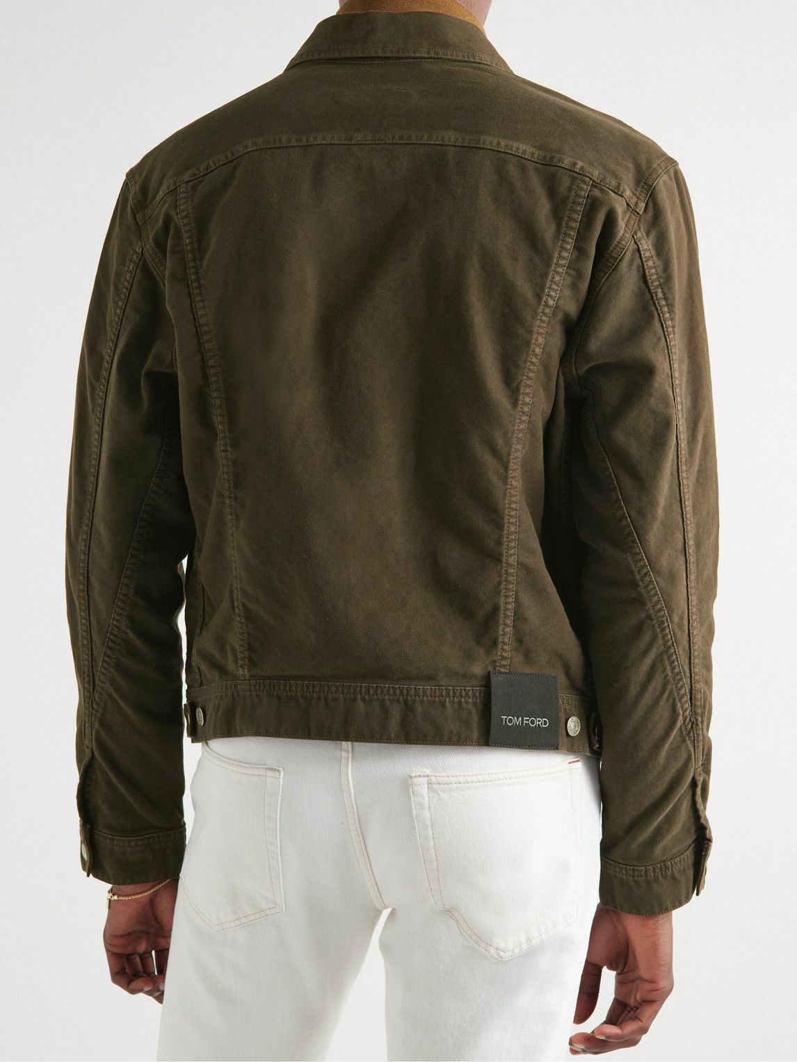 TOM FORD StretchCotton Moleskin Trucker Jacket Brown TOM FORD