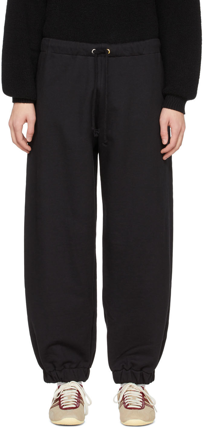 3man Black Cotton Lounge Pants