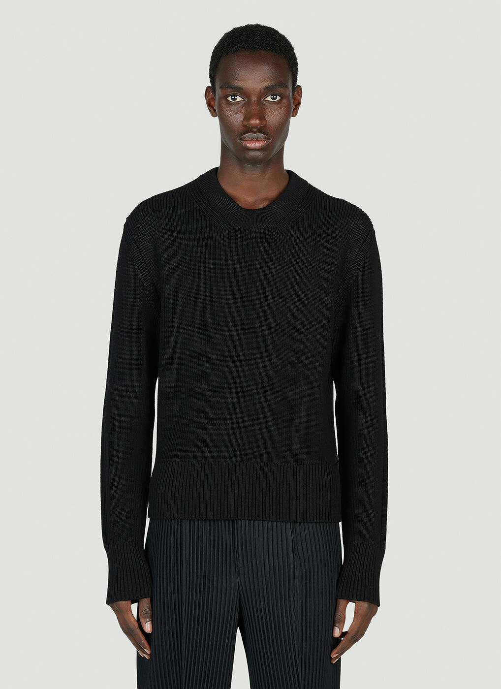 Maison Margiela - Ribbed Pullover Sweater in Black Maison Margiela