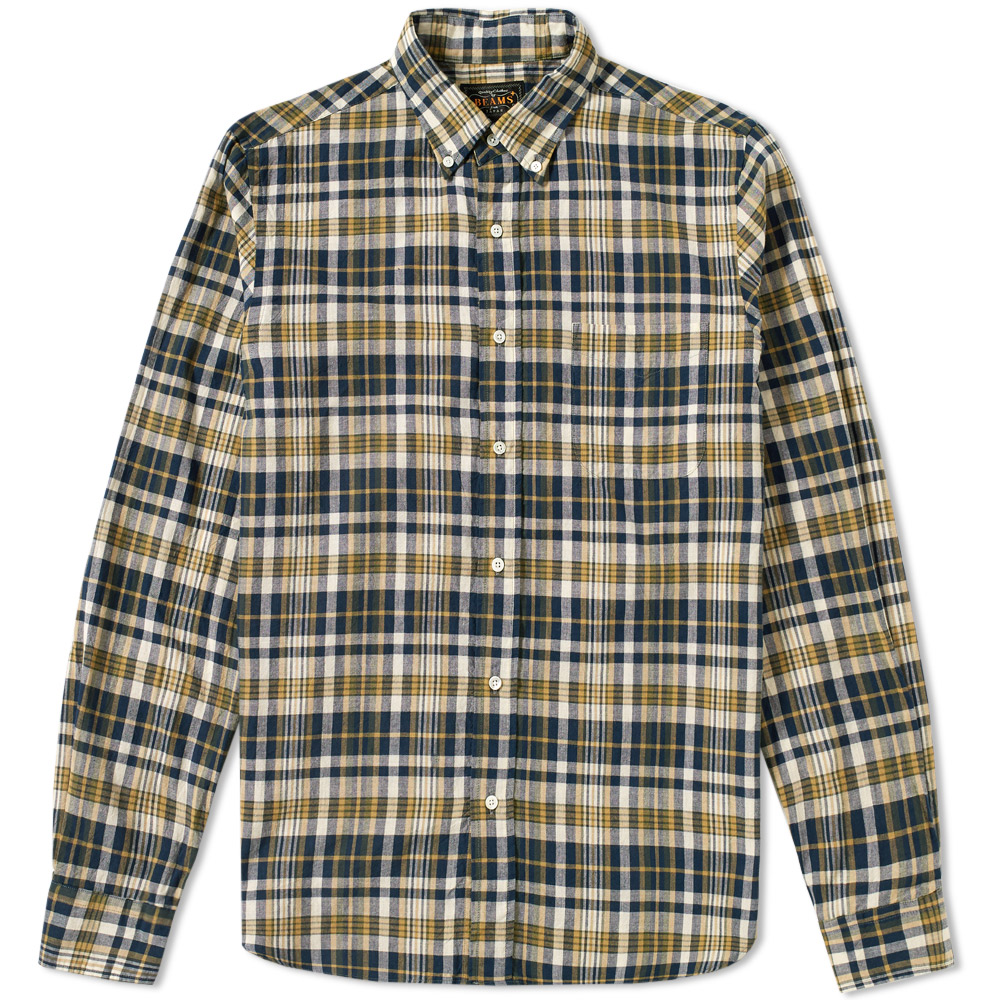 Beams Plus Button Down Madras Shirt Beams Plus