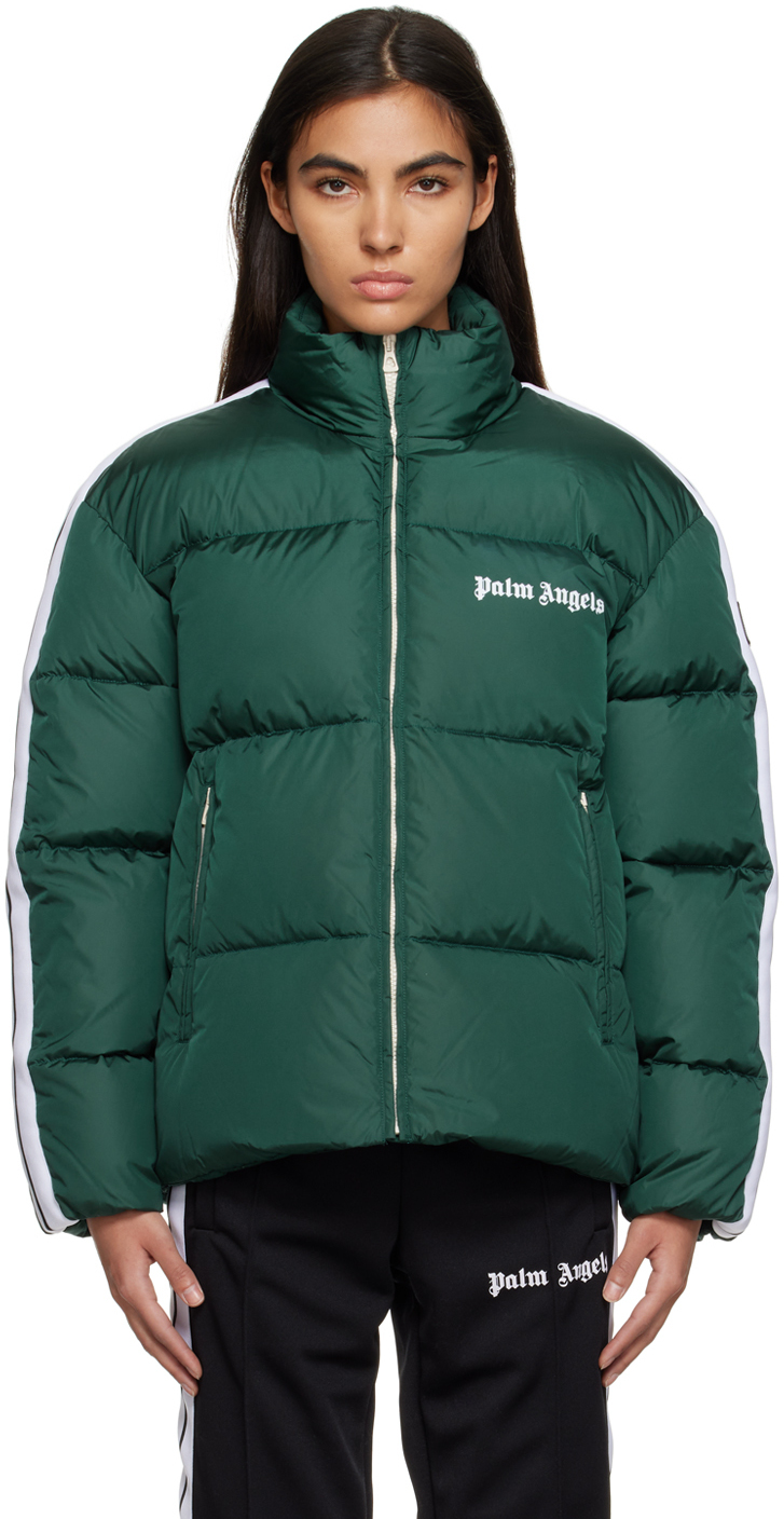 Palm Angels Green Track Down Jacket Palm Angels
