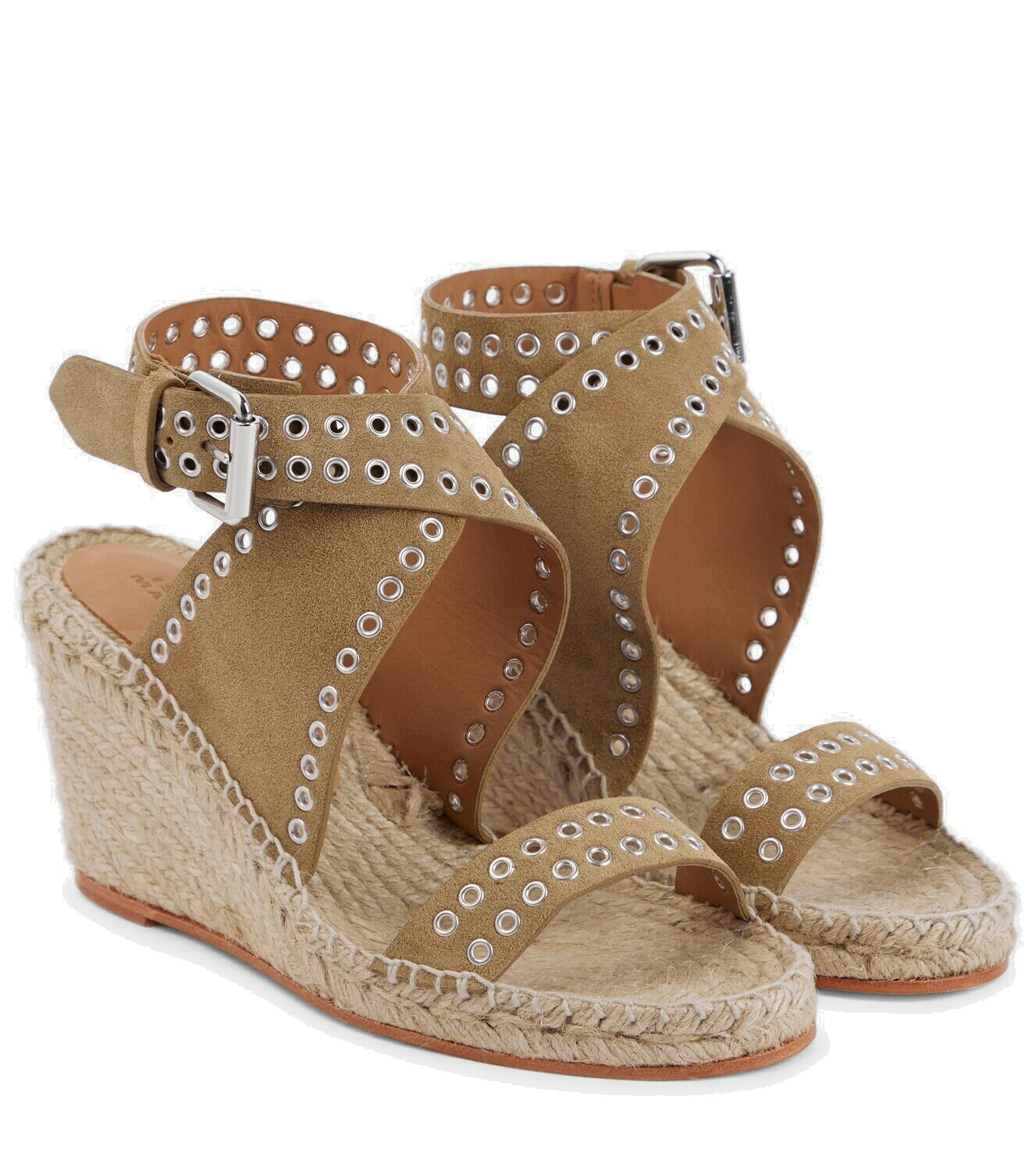 Isabel Marant - Iriane studded suede espadrille wedges Isabel Marant