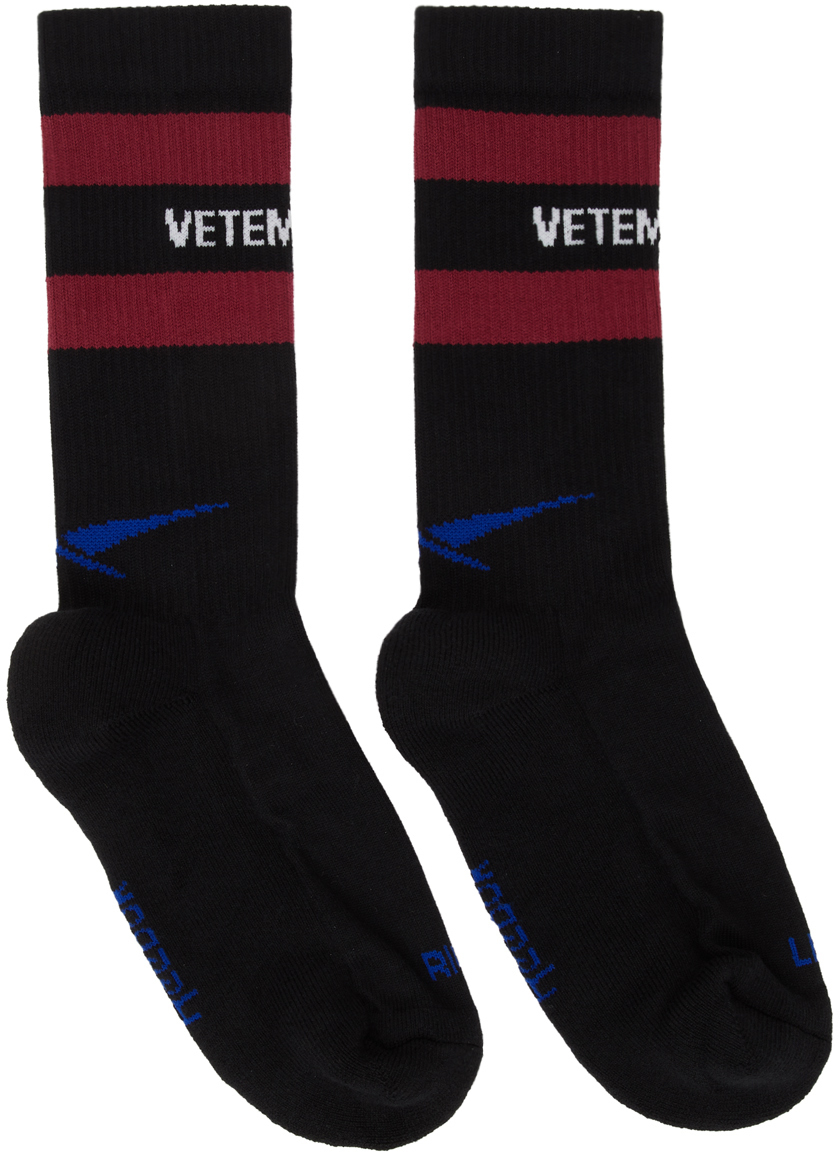 Photo: VETEMENTS Black & Red Reebok Edition Iconic Logo Socks