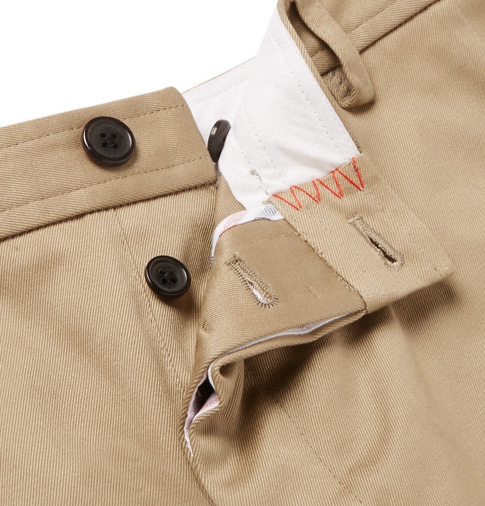 Thom Browne Slim Fit Cotton Twill Shorts Men Camel Thom Browne