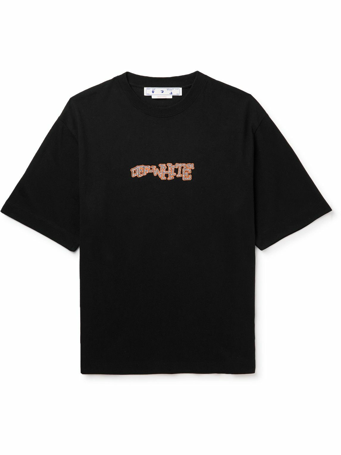 Off-White - Logo-Print Cotton-Jersey T-Shirt - Black Off-White