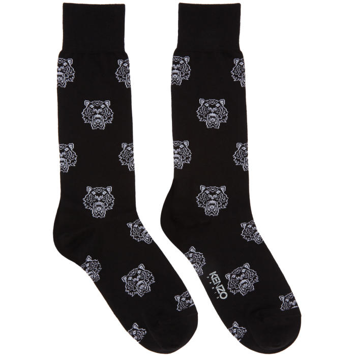 Kenzo Black Multi Tiger Socks Kenzo