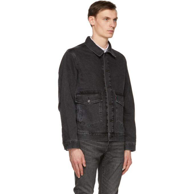 Levis Black Denim At Work Trucker Jacket Levis