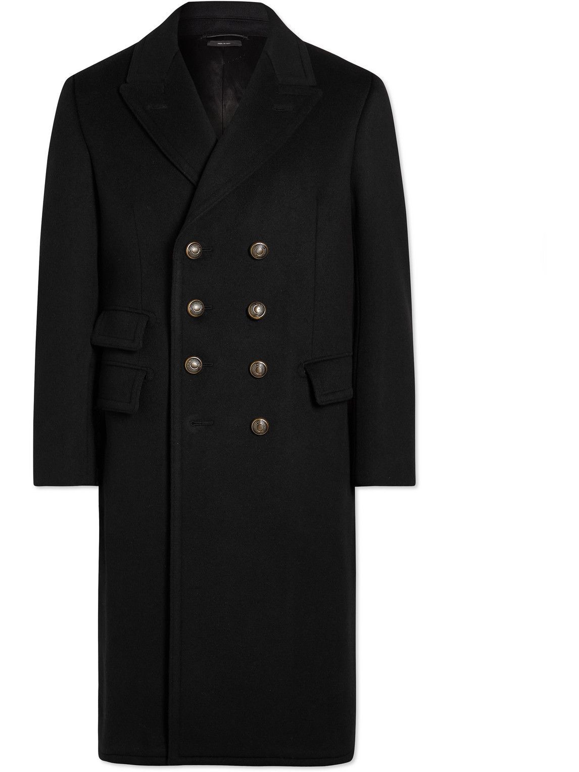 TOM FORD - Slim-Fit Double-Breasted Wool and Cashmere-Blend Coat - Black  TOM FORD