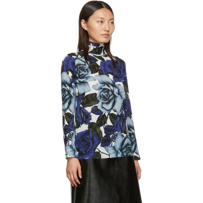 Prada Blue Flowers Turtleneck Prada